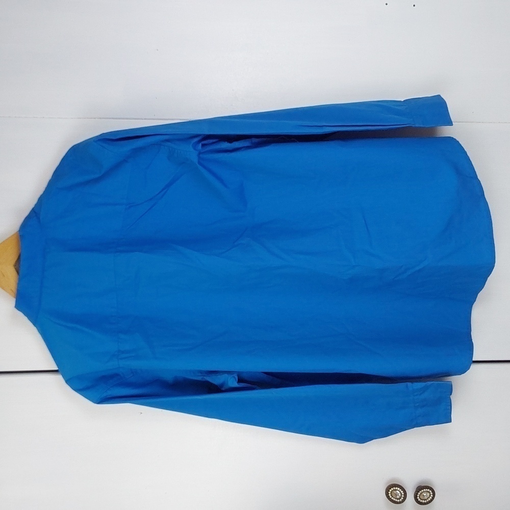Duke Haband | Bright Blue Pearl Snap Western Cowboy Shirt Sz.Large - Picture 5 of 9